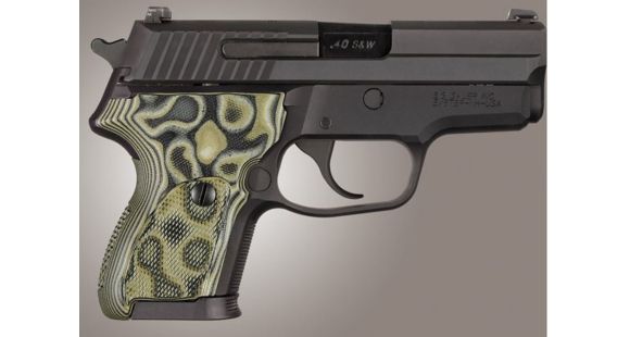 Image of Hogue SIG Sauer P224 DA/SA Checkered G10, G-Mascus Green, Screws And Bushings Included, Green 22178