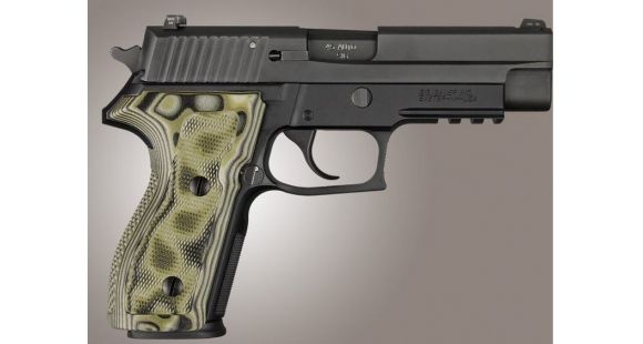 Image of Hogue SIG Sauer P227 DA/SA Checkered G10, G-Mascus Green, Screws And Bushings Included, Green 47178