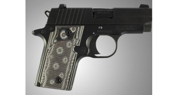 Image of Hogue SIG Sauer P238 Checkered G-10 - G-Mascus Black/Gray 38177-BLKGRY