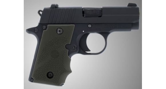 Image of Hogue SIG Sauer P238 Rubber Grip with Finger Grooves OD Green 38001