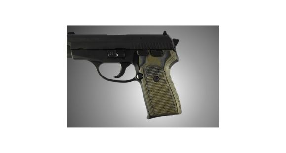 Image of Hogue SIG Sauer P239 Checkered G-10 - G-Mascus OD Green Camo 31178