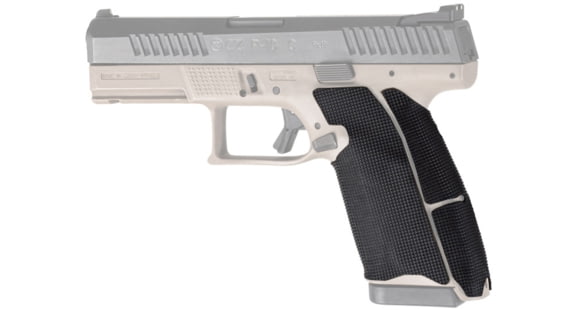 Image of Hogue Wrapter Rubber 9mm Adhesive Pistol Grip, CZ P10 C, Black/Block Texture, 17838
