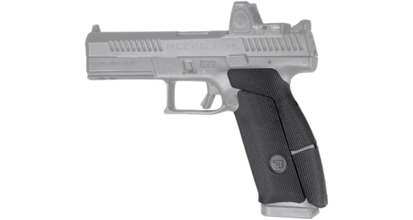 Image of Hogue Wrapter Rubber 9mm Adhesive Pistol Grip, CZ P10 F, Black/Block Texture, 17828