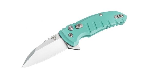 Image of Hogue X1-Microflip 2.75in Folder Wharncliffe Blade, Tumble Finish, Alum Frame, Aquamarine, 24163