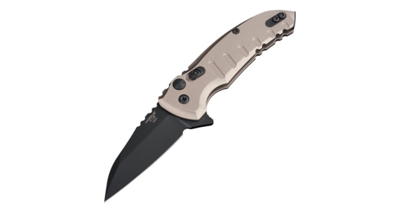 Image of Hogue X1-Microflip Folding Knife, 2.75 in, Wharncliffe Blade, Black Finish Alum Frame, Matte Flat Dark Earth, 24167