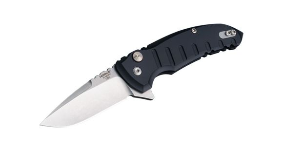 Image of Hogue X1-Microflip Folding Knife, 2.75in Drop Point Blade, Tumble Finish Alum Frame, Matte Black, 24170