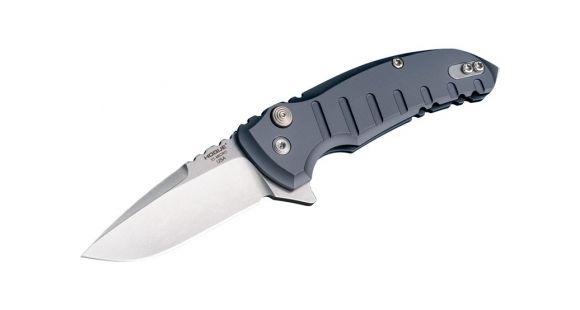 Image of Hogue X1-Microflip Folding Knife, 2.75in Drop Point Blade, Tumble Finish Alum Frame, Matte Gray, 24172
