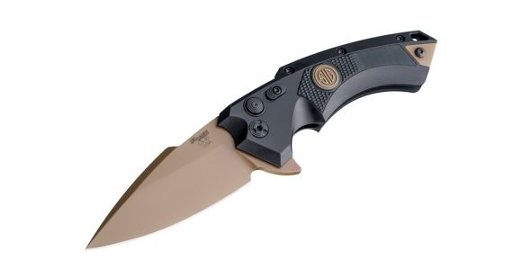 Image of Hogue X5 3.5in Sig Emperor Scorpion Folder CPM154 Spear Point Blade, FDE PVD Finish, Aluminum Frame/G10 Insert, Black, 36570