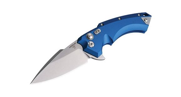 Image of Hogue X5 Folding Knife, Tumbled Blue / Aluminum, 3.5 in, 34573-EXLRSR