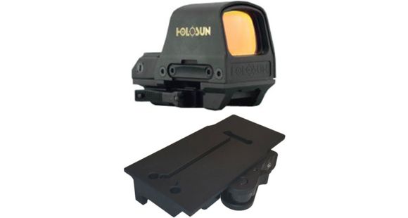 Image of Holosun Circle Dot Open Reflex Sight,2 MOA Dot,65 MOA Circle,91x65x40mm, Black HS510C with American Defense Manufacturing Holosun 510C Titanium Quick Detach Mount