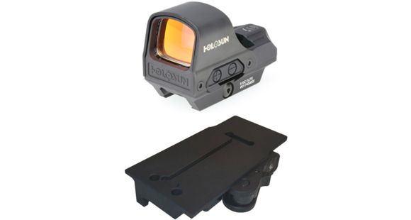 Image of Holosun Flagship Open Reflex 2MOA Dot &amp; 65MOA Ring, Black, HE510C-GR ELITE with American Defense Manufacturing Holosun 510C Quick Detach Mount
