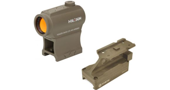 Image of Holosun LED Red Dot Sight w/Kinetic Development SIDELOK Aimpoint Micro Mount Lower 1/3 Co-Witness, Flat Dark Earth