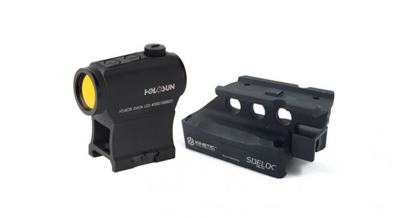 Image of Holosun LED Red Dot Sight w/Low and Co-witness Mounts W/ Kinetic Development SIDELOK Aimpoint Micro Mount Lower 1/3 Co-Witness, Black