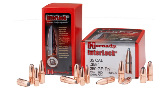 Image of Hornady InterLock Rifle Bullets, 35 Caliber, .358, 200 Grain, Spire Point - 2 boxes