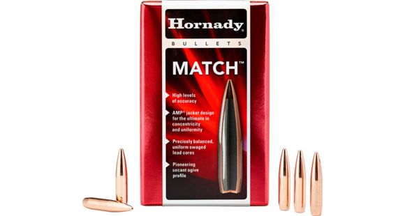 Image of Hornady 22785 Match 22 Caliber .224 68 GR Boat Tail Hollow Point Match 500 Box
