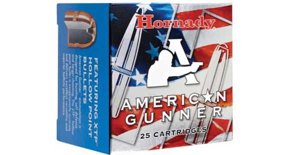 Image of Hornady American Gunner 9 mm Luger +P 124 grain eXtreme Terminal Performance Brass Cased Centerfire Pistol Ammo, 25 Rounds, 90224
