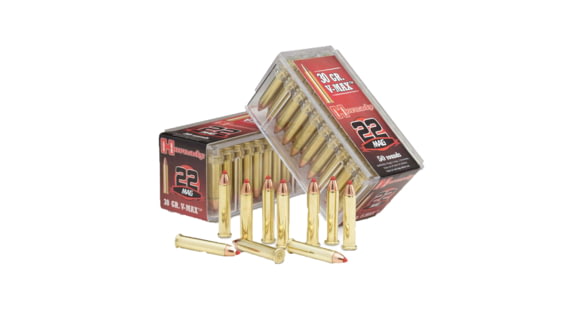 Image of Hornady Varmint Express Rimfire .22 Winchester Magnum Rimfire 30 grain V-MAX Brass Cased Rimfire Ammo, 50 Rounds, 83202