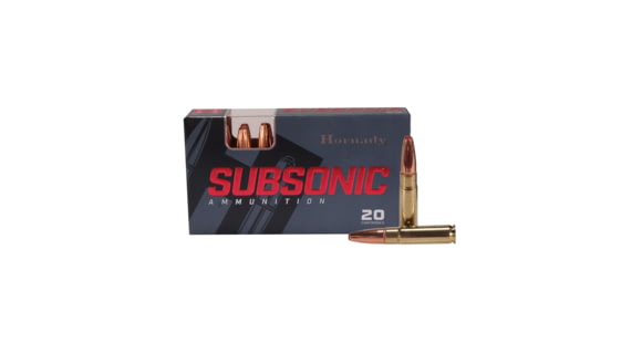 Image of Hornady Subsonic .300 AAC Blackout 190 grain Subsonic eXpanding Brass Cased Centerfire Rifle Ammo, 20 Rounds, 80877