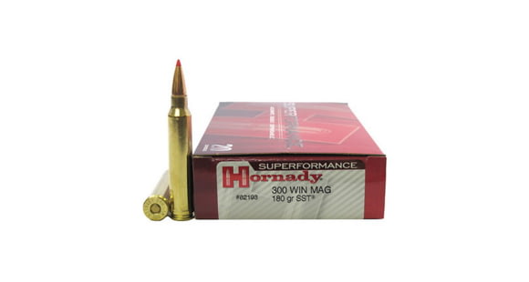 Image of Hornady Superformance .300 Winchester Magnum 180 grain Super Shock Tip Brass Cased Centerfire Rifle Ammo, 20 Rounds, 82193