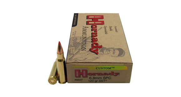 Image of Hornady Custom 6.8mm Remington SPC 120 grain Super Shock Tip Brass Cased Centerfire Rifle Ammo, 20 Rounds, 8347