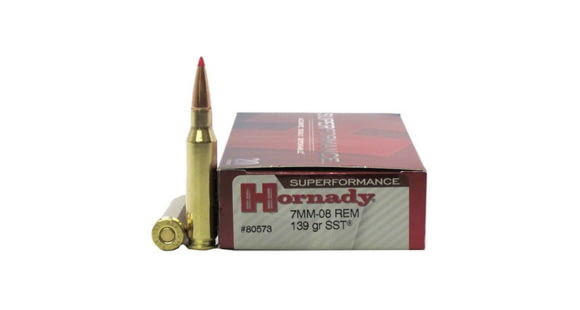 Image of Hornady Superformance 7mm-08 Remington 139 grain Super Shock Tip Brass Cased Centerfire Rifle Ammo, 20 Rounds, 80573