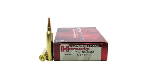 Image of Hornady Superformance 7mm Remington Magnum 139 grain Super Shock Tip Brass Cased Centerfire Rifle Ammo, 20 Rounds, 80593