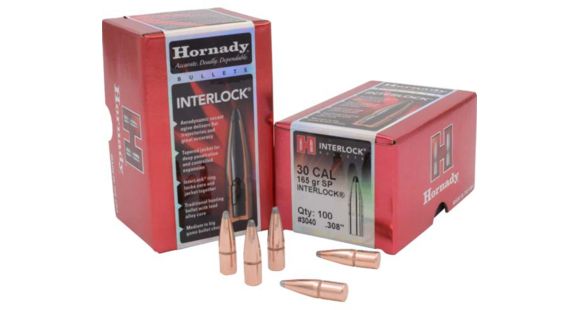 Image of Hornady Bullets, .30 cal, 165 grain, Soft Point, 0.308 inch Diameter, 100-Rounds, 3040