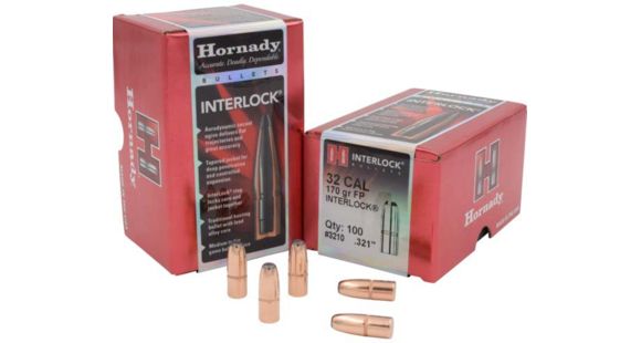 Image of Hornady Bullets, .32 cal, 170 grain, Flat Point, 0.321 inch Diameter, 100-Rounds, 3210