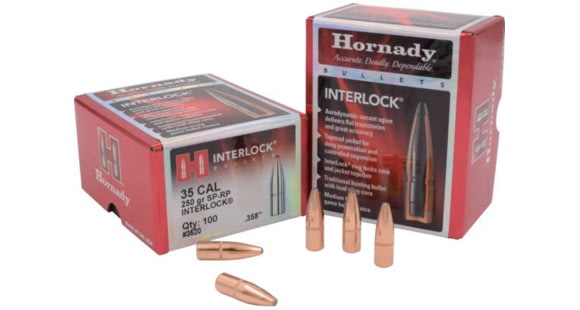 Image of Hornady Bullets, .35 cal, 250 grain, Spire Point - Recoil Proof, 0.358 inch Diameter, 100-Rounds, 3520