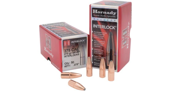 Image of Hornady Bullets, .375 cal, 270 grain, Spire Point - Recoil Proof, 0.375 inch Diameter, 50-Rounds, 3711