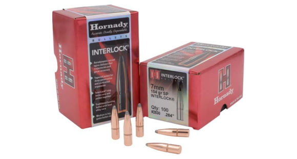 Image of Hornady Bullets, 7mm, 154 grain, Soft Point, 0.284 inch Diameter, 100-Rounds, 2830