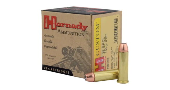 Image of Hornady Custom .38 Special 158 grain eXtreme Terminal Performance Brass Cased Centerfire Pistol Ammo, 250 Round