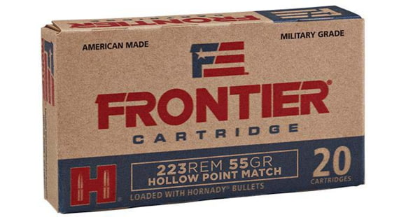 Image of Hornady Frontier .223 Remington 55 Grain Hollow Point Brass Cased Rifle Ammunition, 20 Rounds, FR140