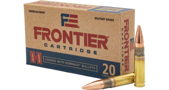Image of Hornady Frontier .300 AAC Blackout 125 grain Full Metal Jacket Brass Cased Centerfire Rifle Ammo, 20 Rounds, FR400