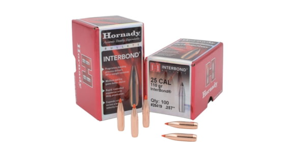 Image of Hornady Interbond Rifle Bullets, 25 Caliber, .257, 110 Grain, Interbond, 25419