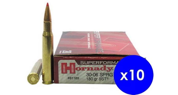 Image of Hornady Superformance .30-06 Springfield 180 grain Super Shock Tip Brass Cased Centerfire Rifle Ammo