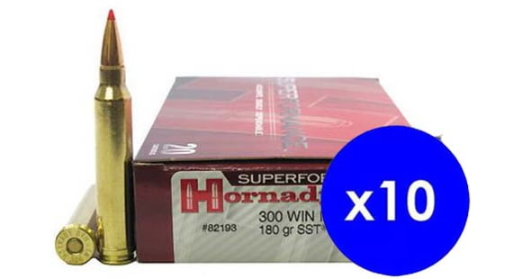 Image of Hornady Superformance .300 Winchester Magnum 180 grain Super Shock Tip Brass Cased Centerfire Rifle Ammo