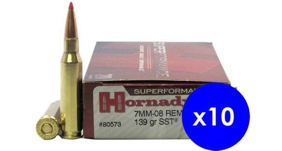 Image of Hornady Superformance 7mm-08 Remington 139 grain Super Shock Tip Brass Cased Centerfire Rifle Ammo
