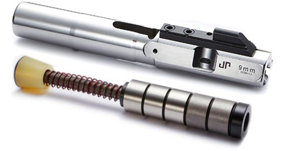Image of JP Enterprises EnhancedBolt Bolt Carrier Group BCG, 9mm, Polished SS Finish, Short Stroke Heavy SCS System JPSCS2-9SS-5H2 - 2 Tungsten/ 3 Steel Masses, Silver, JPBC-9SL-SP5H2SS