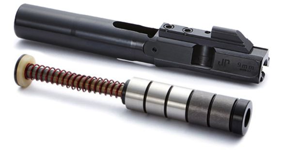 Image of JP Enterprises EnhancedBolt Bolt Carrier Group BCG, 9mm, QPQ Finish, Standard Stroke Enhanced SCS System JPSCS2-9-5H2 - 2 Tungsten/ 3 Steel Masses, Black, JPBC-9SL-5H2