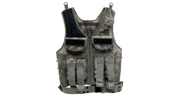 Image of Leapers UTG Sport Deluxe Multifunctional Tactical/Scenario Vest, Army Camo PVC-V847RT