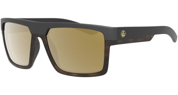 Image of Leupold Becnara Sunglasses, Matte Black/Tortoise Frame, Square Bronze Mirror Lens, Polarized, Regular-Wide, 179101