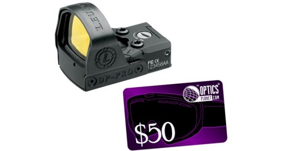 Image of Leupold DeltaPoint Pro Red Dot Sight, 2.5 MOA Red Dot Reticle, Glock Mounting Kit &amp; 50 OpticsPlanet.com Gift Certificate, Black, 119688-KIT2