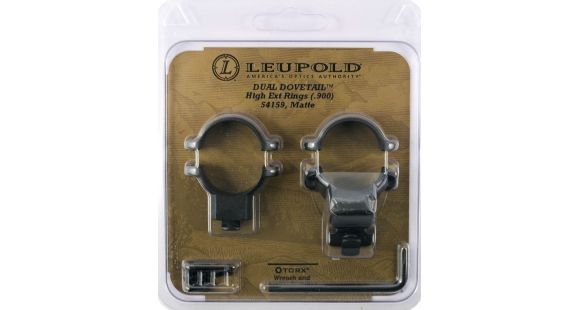 Image of Leupold Dual Dovetail DD Rings, Universal, 1 in, Extra High, Matte, Black, 54159
