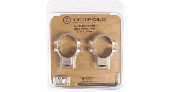 Image of Leupold Dual Dovetail DD Rings, Universal, 1 in, High, Silver, Silver, 51730