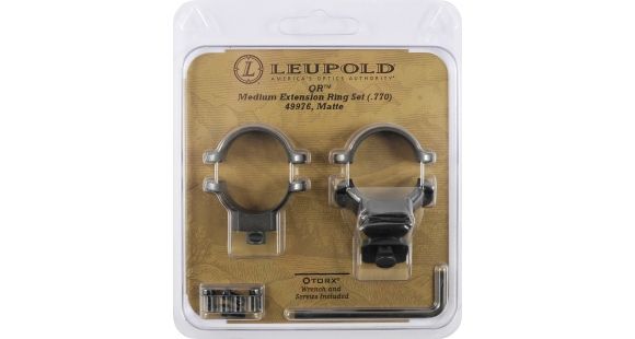 Image of Leupold Quick Release Rifle Scope Rings, 1in Diameter, Extension, Medium, Matte Black