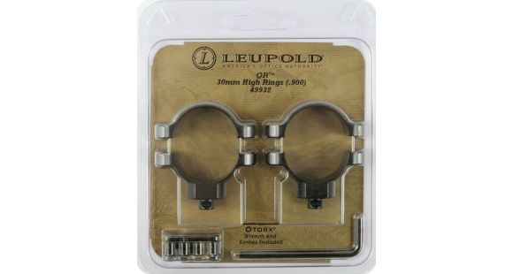 Image of Leupold Quick Release Rifle Scope Rings, 30mm Diameter, High, Gloss Black