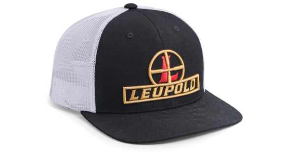 Image of Leupold Reticle Flat Bill Trucker Hat, Black/White, 172601
