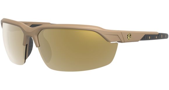 Image of Leupold Tracer Shooting Glasses, Shadow Tan Frame, Oval Bronze Mirror Lens, Polarized, Narrow-Regular, 179090