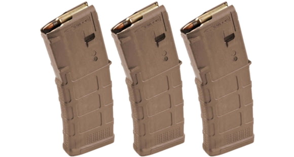 Image of Magpul Industries PMAG GEN M3 AR-15/M16/M4 Rifle Magazine, .223 Rem/5.56x45mm NATO, 30 Round, Medium Coyote Tan, 3 Pack, Polymer, MAG557-MCT-30RD